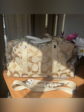 COACH Designer Kyra Signature Travel Satchel/Duffle Bag.